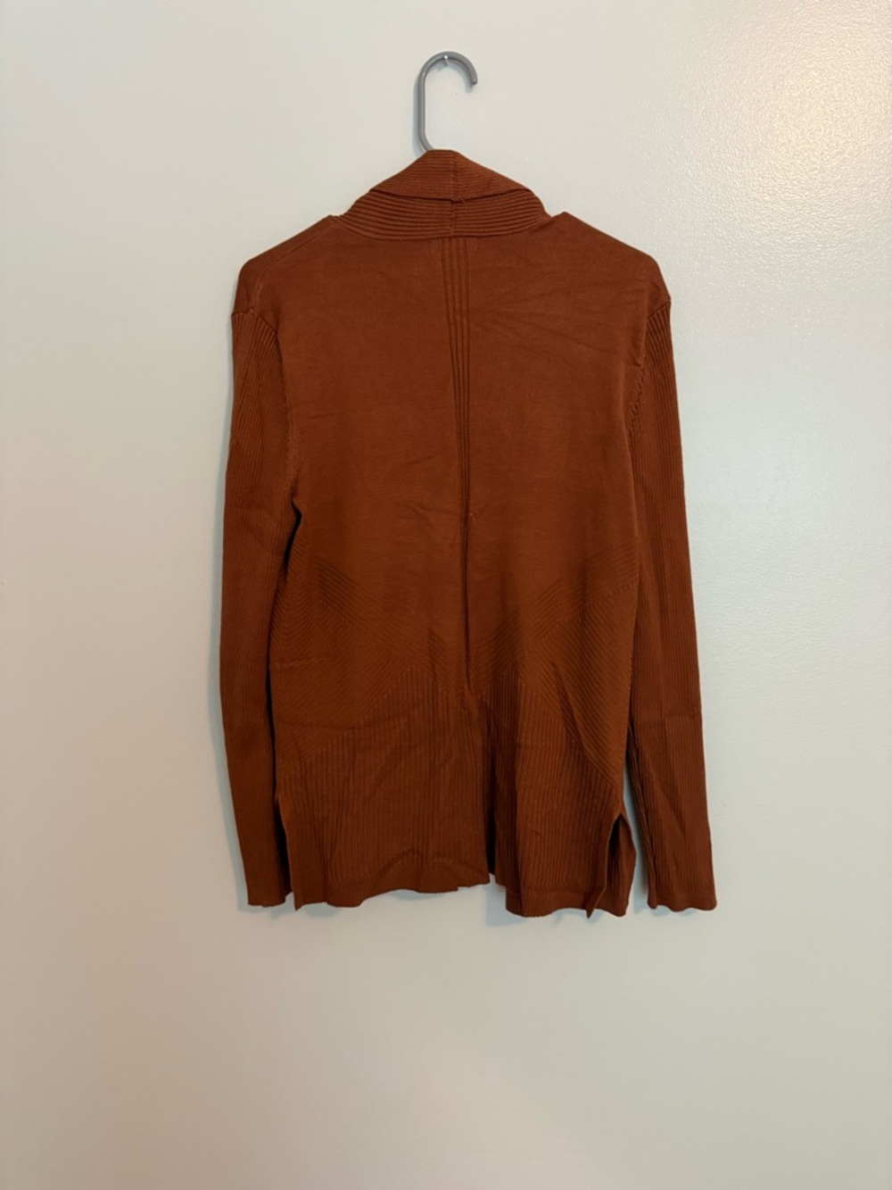Verve Ami Rust Open Front Ribbed Cardigan - Picture 2 of 3